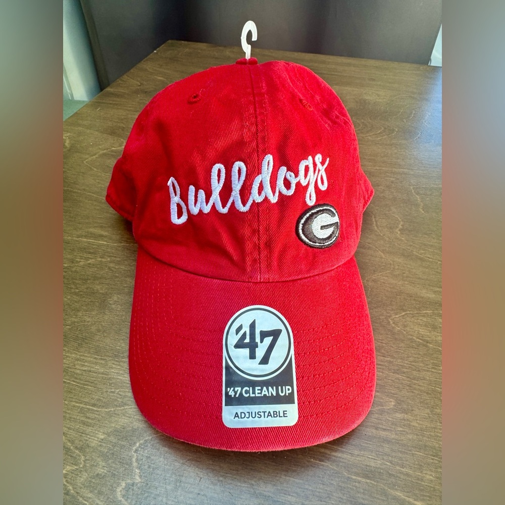 ‘47 Brand Georgia Bulldogs Clean Up Hat Cap Adjustable Strapback Red NEW